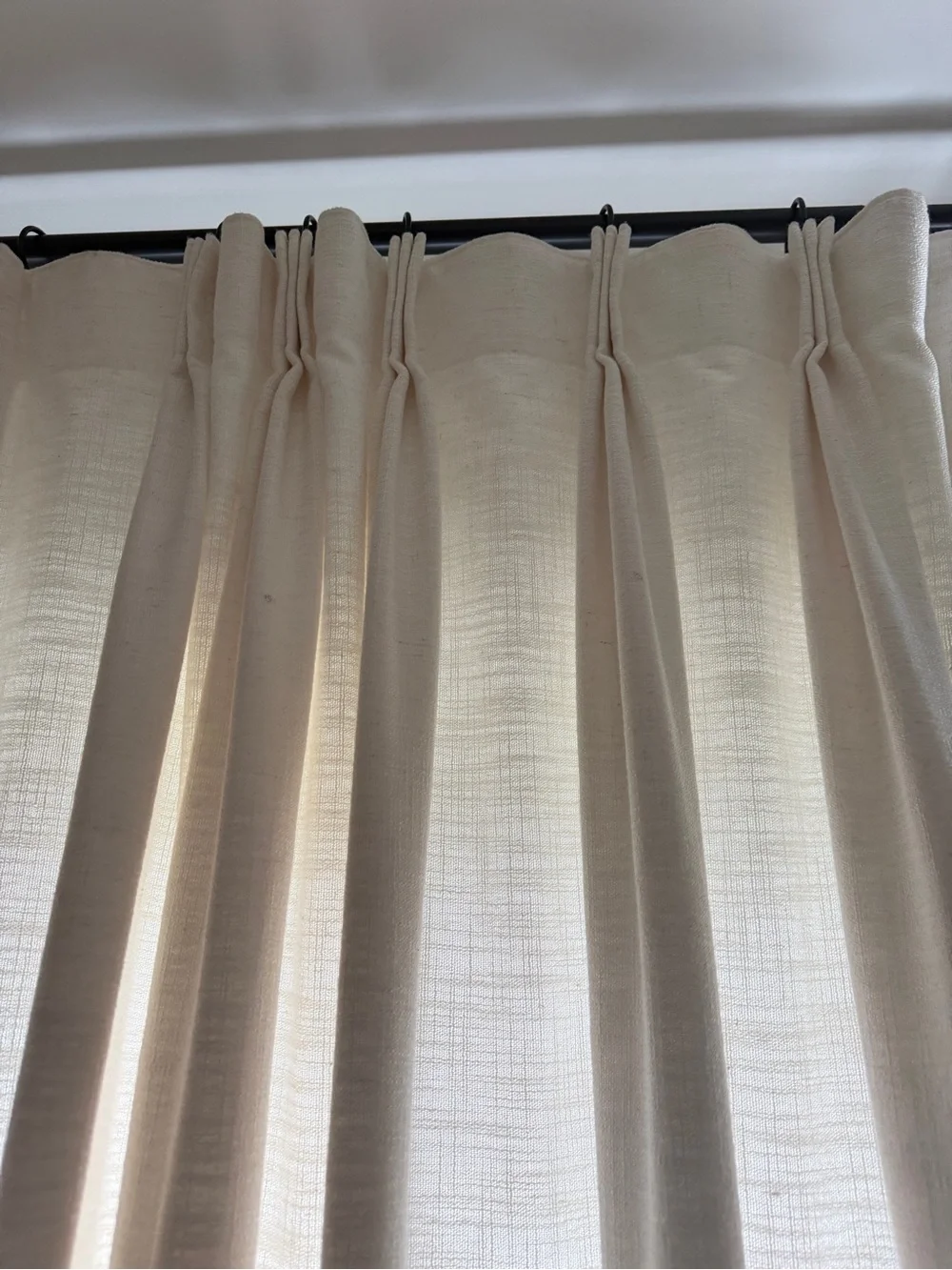Two Pages Cream Pleated Curtain Panel - Elegant Window Drapery